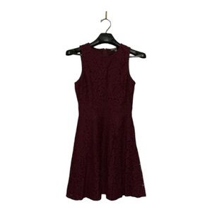 Brixon Ivy Burgundy Lace Mini Dress